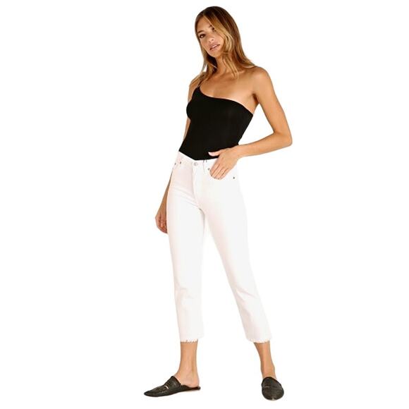 Levi's Premium High Rise Wedgie Straight Raw Hem Jeans In Cold Feet Size‎ 29 - Picture 1 of 7